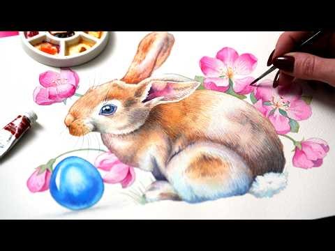 Watercolor Fur Made Easy 🌸🐇 Easter Bunny Tutorial