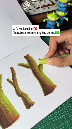 3 Easy Ways to Draw a More Natural-Looking Tree Trunk | Oil Pastel Tutorial #lazirva #art #oilpastel