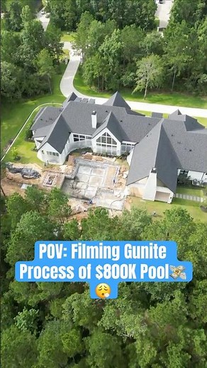 POV: Filming Gunite Process of $800K💸 #pool #custom #construction #regalpoolshouston #yt #drone