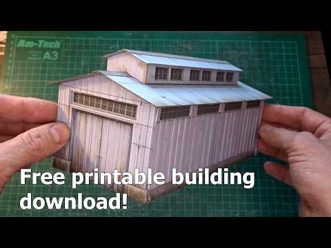 Free printable model railway building