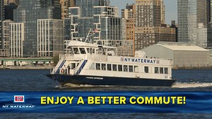 Enjoy a faster fall commute – Take the Ferry! Frequent, reliable service to Midtown or Downtown from 10 NJ terminals, including Port Imperial Weehawken, and FREE multi-route shuttles throughout Midtown. Info: http://bit.ly/NYWFall19 | NY Waterway