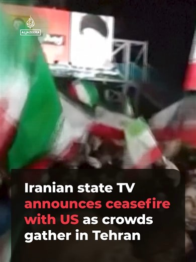 This is the moment Iranian state TV announced a ceasefire had been agreed with the United States, framing it as a major victory for Iran, as people gathered in Tehran. . In the broadcast, a statement was read out, saying Washington had accepted a series of demands including non-aggression, the lifting of sanctions and the withdrawal of US forces from the region.