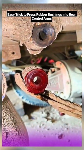 Easy Trick to Press Rubber Bushings into Rear Control Arms #shorts #mechanic