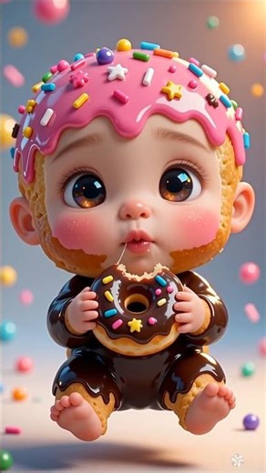 Donut Baby ASMR 🍩😋#asmr#donutbaby#nomusic#eatingsounds#asmrshorts#foodasmr#gameasmr#satisfying