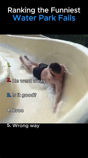 Ranking Funniest Water Park Fails 😂 #shorts #funny #fails