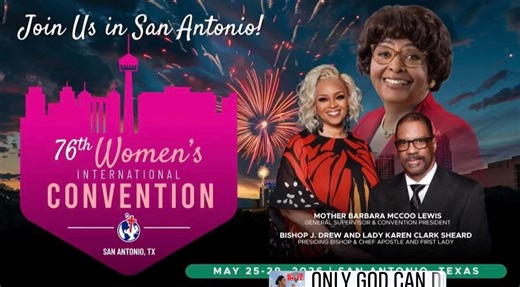 The 76th Women’s International Convention will be held in San Antonio, Texas, May 25 - 29, 2026. Registration will open in October. Mark your calendar. @topfans Deliverance Temple | Deliverance Temple Worship Center COGIC