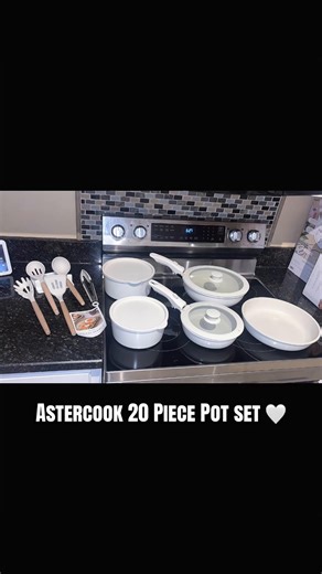 Astercook 20 Piece Pots and Pans Set Non Stick, Cookware Set with Detachable Handle-Cream White @Walmart #walmartfinds #cookingtiktok #walmartfinds #fyppppppppppppppppppppppp #viral