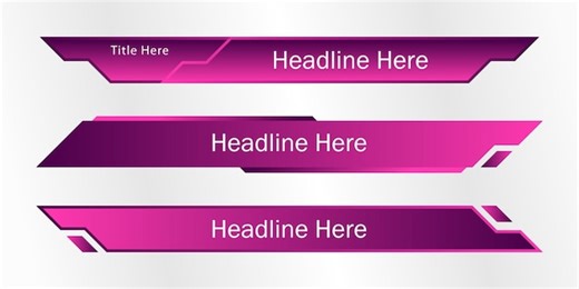 Modern Gradient Headline Banners for Presentations and Video | Vector Premium