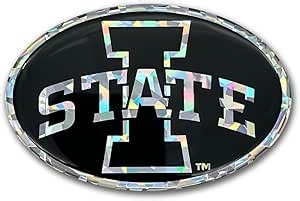 Elektroplate Officially Licensed Iowa State Cyclones Silver Reflective Decal | Premium 3D Doming All Weather Sticker for Car, Water Bottle, Laptop, Tablet, Window, Cooler, Phone | Made in The USA