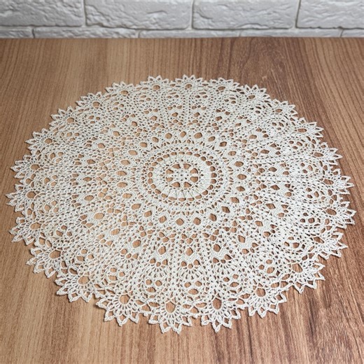 Crochet Lace Doily, 20' Round Table Doily, Vintage Style Table Decor, Cottagecore Home Decor, Crochet Table Centerpiece, Gift for Grandma - Etsy