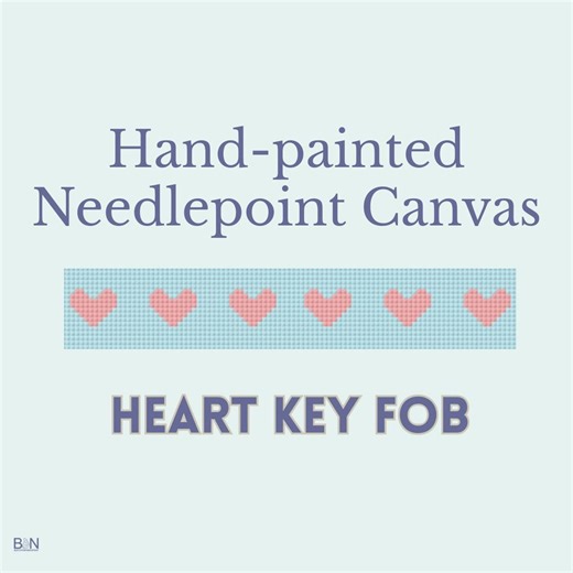 Heart Key Fob Needlepoint Canvas – Hand-painted Needlepoint Design - Etsy