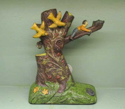 Cast Iron "BOY ROBBING BIRD'S NEST" Mechanical Bank  Antique Americana Toy | eBay