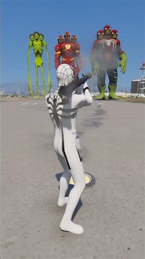 Random Superheroes VS GIANT Spiderhulk & Giant Flash #shorts #youtubeshorts #gta