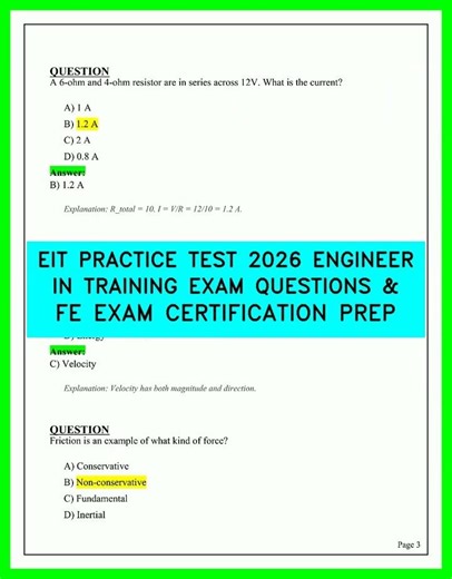 EIT Practice Test 2026 | Engineer in Training Exam Questions & FE Exam Certification Prep Video 26