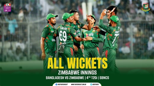 All Wickets (Zimbabwe Innings) | 4th T20i Dutch-Bangla Bank Bangladesh vs Zimbabwe T20i Series 2024 #BANvZIM #BCB #Cricket #BDCricket #livecricket #Bangladesh | Bangladesh Cricket : The Tigers