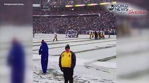 56K views · 363 reactions | PLAYING THROUGH THE STORM: The Buffalo Bills and The Pittsburgh Steelers played in the snow during an NFL game in Buffalo on Sunday. A snowstorm swept through the area causing problems after halftime when the grounds crew struggled to clear the artificial turf. | ABC World News Tonight with David Muir | Facebook