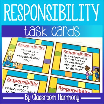 Responsibility Task Cards & Question Cards | Character Ed & SEL Activities
