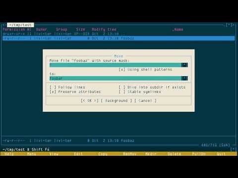 Midnight Commander: Renaming single file and multiple files (mass renaming)