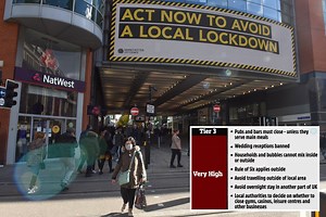 Manchester & Lancashire 'could move into Tier 3 lockdown tomorrow' shutting pubs