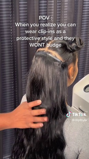 Protecting our hair while wearing CLIPT seamless extensions is top priority & it’s our favorite way to wear them !! 🤍 ##blackgirlhairstyles##hairtutorial##clipininstall##clipins##clipinhairextensions##cliptbyla##getclipt