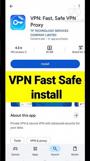 VPN Fast Safe VPN Proxy install in play store | VPN Fast download on android | #shortvideo