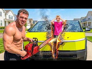 World’s STRONGEST MAN Destroyed my CYBER TRUCK…