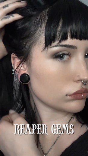 Straight From the Grim Reapers collection! Black Glass Faceted Cut Plugs for your stretched ears. #gaugedearrings #plugs #girlswithplugs #girlswithpiercings #earstretching #gaugedears #girlswithstretchedears #earstretchers #stretchedearsofinstagram #stretchedears #plugstunnels #piercing #jewelry #glassplugs | Two Feather Plugs