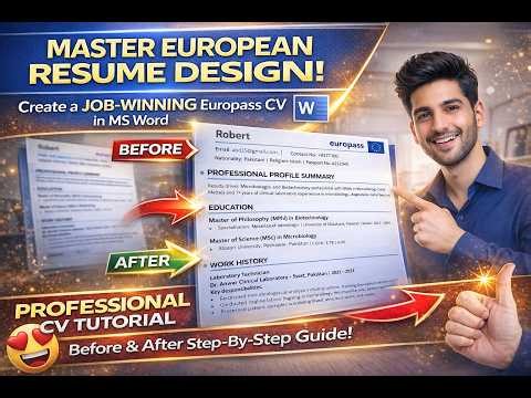 How to Make Europass CV in MS Word | Get Jobs Fast