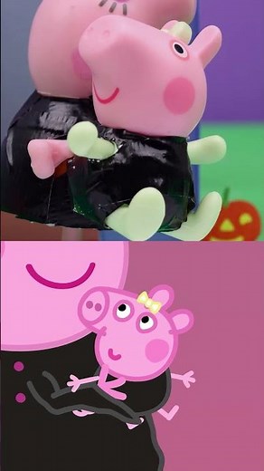 Peppa Pig Historias vs. Juguetes: Disfraces de Halloween en Familia 👻 #PeppaPig #Shorts
