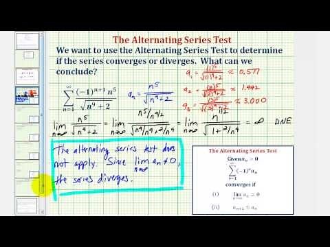 Ex: Apply Alternating Series to Infinite Series - Divergent