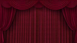 Velvet red theater curtains open with alpha channel