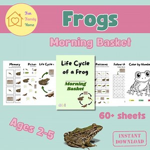 Frogs Life Cycle Morning Basket | Morning Menu | Scissor Skills | Tracing Numbers and Letters | Kindergarten Binder | Toddler | Preschooler - Etsy Canada