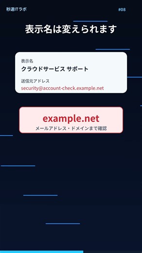 このメール、本物に見えますか？差出人名だけでは危険 #shorts
