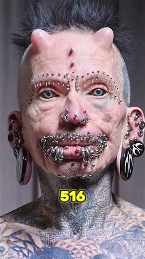 Muž s Nejvíce Piercingy Na Světě #worldrecords #guinnessworldrecords