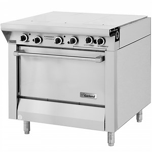 Garland M43-3R Master Series Natural Gas 3 Section 34" Even Heat Hot Top Range with Standard Oven - 106,000 BTU