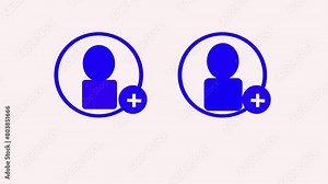 New account create icon,invention simple design add concept animation. People icon animated line on background with blue color.