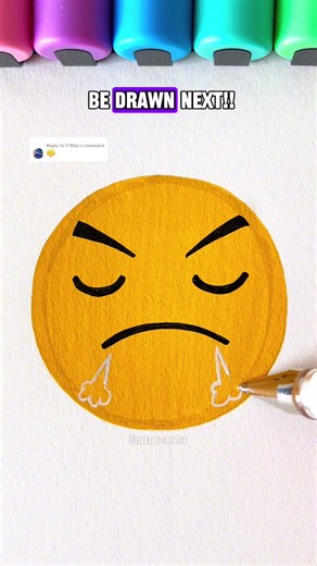 Replying to @T-Mac Drawing 😤 | Comment your favorite emojis ⬇️ #emoji #emojichallenge #art #drawing #satisfying