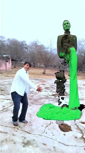 sand sculpture effect and amazing VFX video 😱🏃💃 #viral #vfx #shorts #sandsculpture