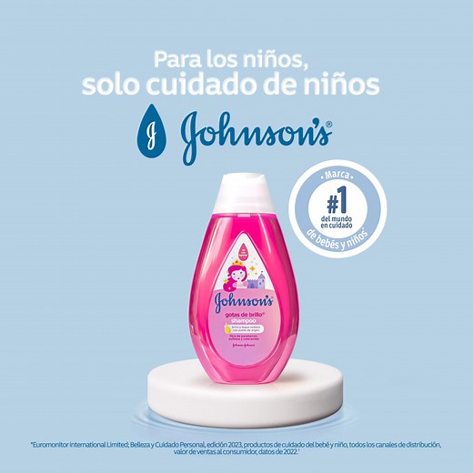 Shampoo JOHNSON'S® Gotas de Brillo, para un pelo limpio, brillante y fácil de peinar | JOHNSON'S baby
