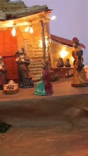 christmas crib made of cardboard box #christmas #cribs #nativityscene #homedecor #christmasdecor