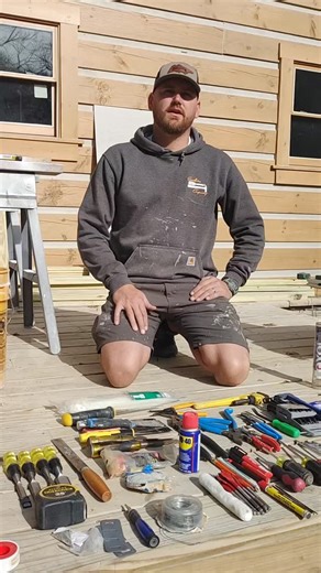 Jace Green on Instagram: "Unpacking my handy dandy tool bag #construction #carpenter #paint #trim #tile #handydandybag #whatyouneed"