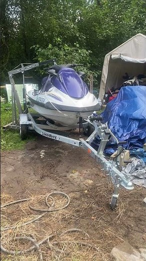 How to lift a waverunner- with engine hoist & lift Sling (trailer switch) Part 2