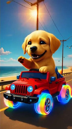 Golden Retriever’s Secret Slime-Wheel Jeep Race! 🐶💨 Epic Living Room Mission! 🏁💥 || #cute #dog
