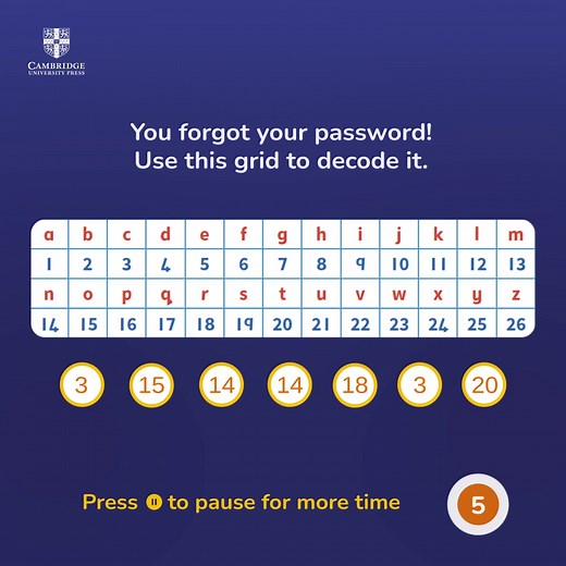 Coding and Robotics is easy. Try it! You forgot your password! Use this grid to decode it. | Cambridge University Press Africa | Facebook
