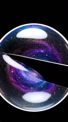 Cutting Through a SOLID Galaxy Bubble 🌌✨ | #ASMR #Satisfying #OddlySatisfying #Shorts