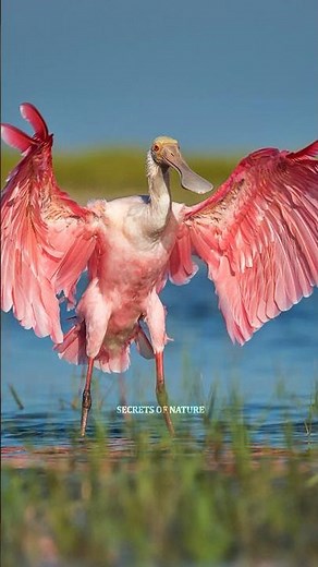 Unique Bill of Spoonbills: Adaptations for Feeding #animals #birds
