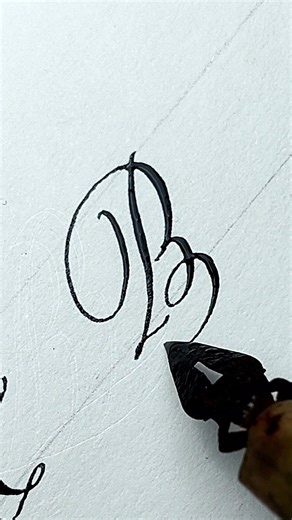 Letter B... Copperplate Calligraphy #shorts #calligraphy #letters #lettering