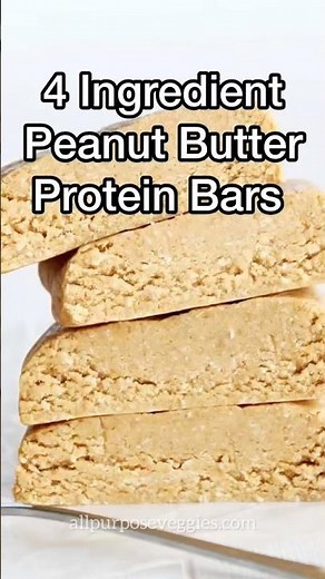Simple Peanut Butter Protein Bars Recipe (Just 4 Ingredients!) #proteinbars #proteinsnacks