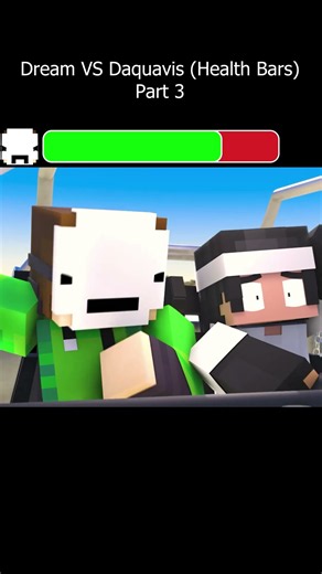 Dream VS Daquavis pt. 3 (HEALTH BARS) #minecraft #dream #daquavis #animation #shorts #memes