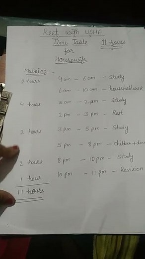 Time table for a housewife|| Best study timetable. #reetstudy #reet #study